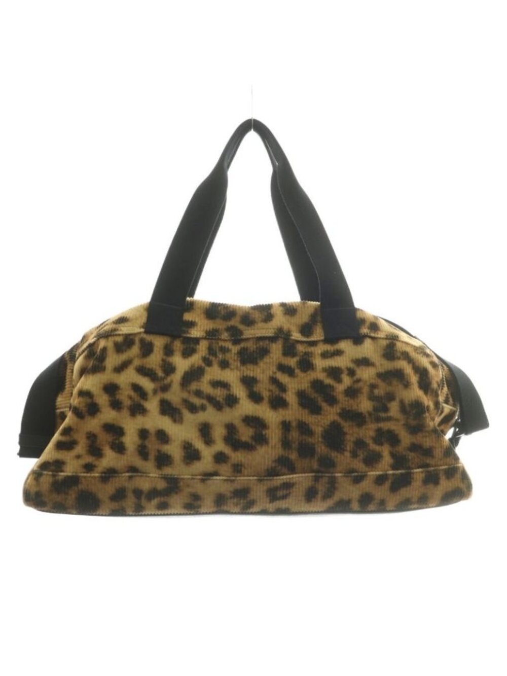 Saint Laurent Paris Nuxx Leopard Duffel 2-Way Shoulder Bag Corduroy Beige Black - Picture 3 of 8